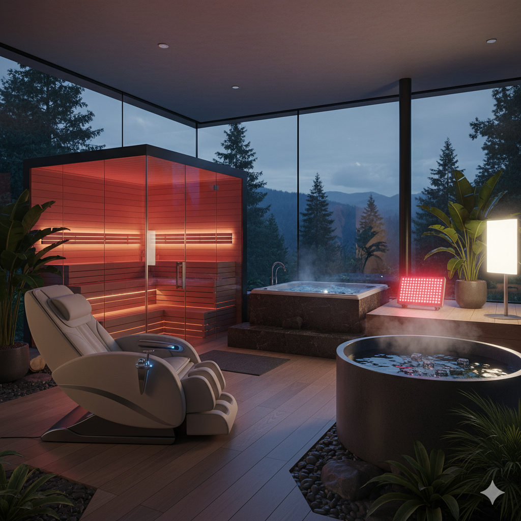 Daily Wellness Essentials: Saunas- Hot Tubs- Massage Chairs-Cold Plunge- Light Therapy Guide