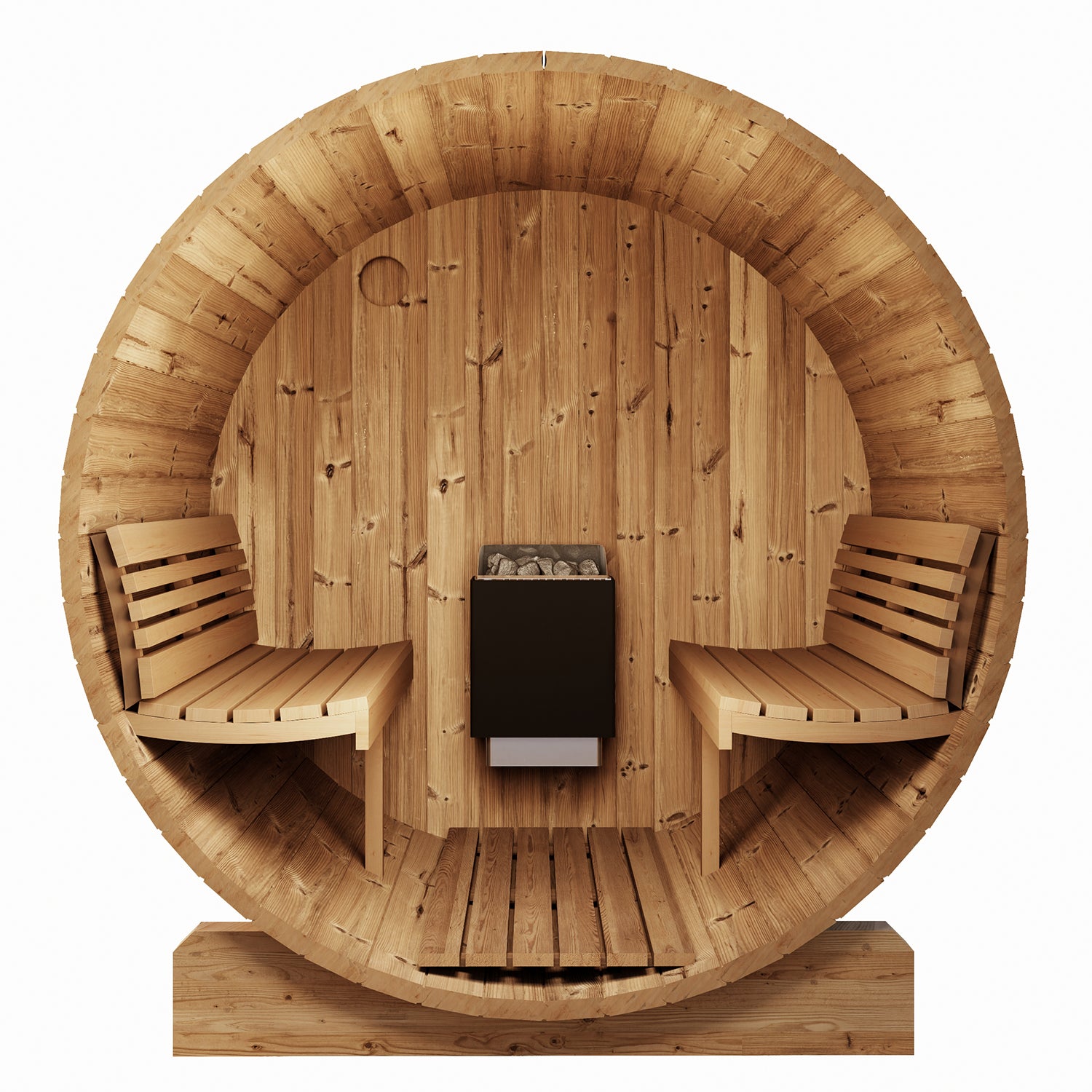 SaunaLife Model E8 Outdoor Barrel Sauna – 6-Person Thermo-Spruce ERGO Series