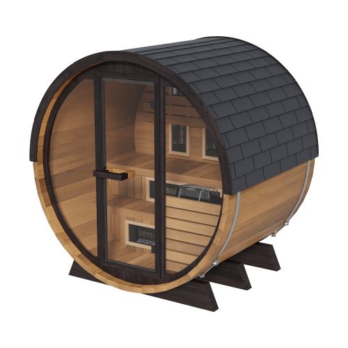 Finnmark FD-6 Cedar Combination Barrel Sauna — Infrared + Traditional 6x6 Outdoor