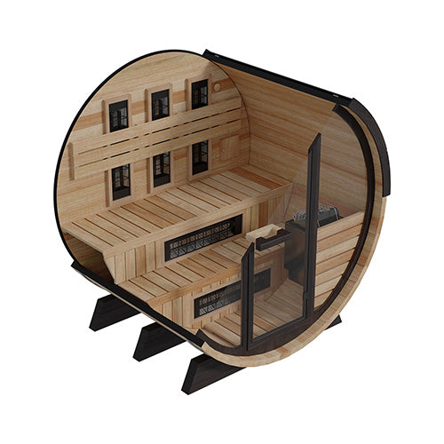 Finnmark FD-7 Thermo-Aspen – Outdoor Hybrid Infrared & Traditional Barrel Sauna (6x6)