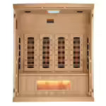 Golden Designs 4 Person Reserve Edition Full Spectrum Infrared Sauna with Himalayan Salt Bar & Chromotherapy – Near Zero EMF