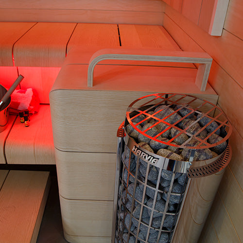 Harvia Cilindro PC60 Electric Sauna Heater – 6kW Stainless Steel Heater with Built-In Controls for Saunas up to 294 cu. ft.