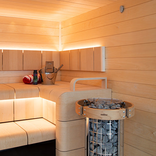 Harvia Cilindro PC90 9kW Electric Sauna Heater – Built-In Controls, Stainless Steel Design for Saunas up to 494 cu ft