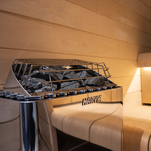 Harvia KIP60B 6 kW Electric Sauna Heater – Built-In Controls, Wall-Mounted Stainless Design