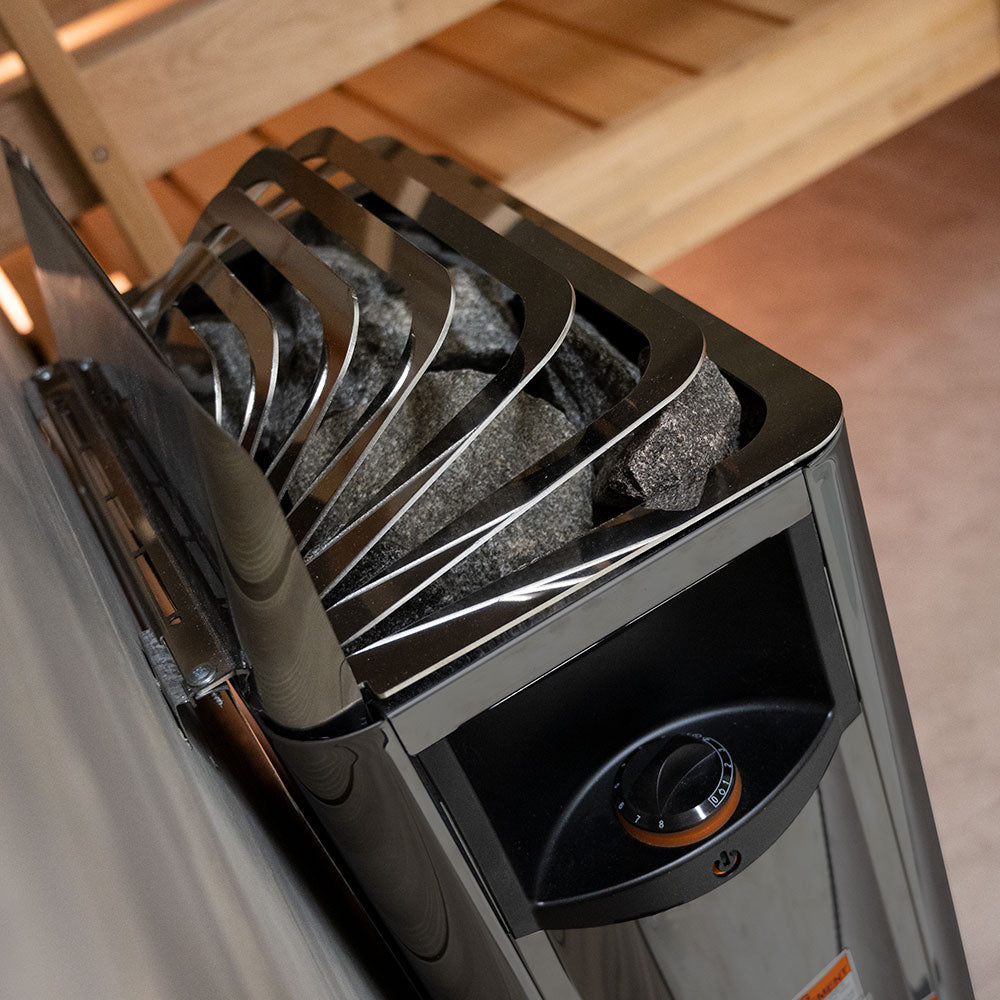 Harvia The Wall SW60 – 6kW Black Steel Electric Sauna Heater with Built-In Controls