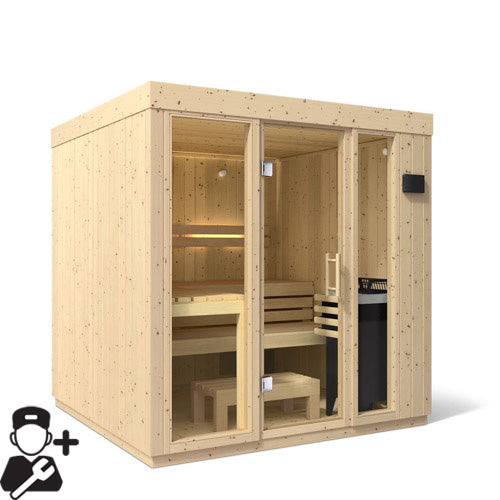 Kohler C1 Indoor Sauna Kit, Scandinavian Spruce, From 2-5 people