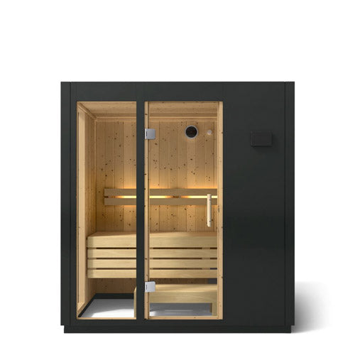 Kohler C1 Indoor Sauna Kit Graphite Grey – Scandinavian Spruce Home Sauna with FERO Heater (2 to 5 Persons)