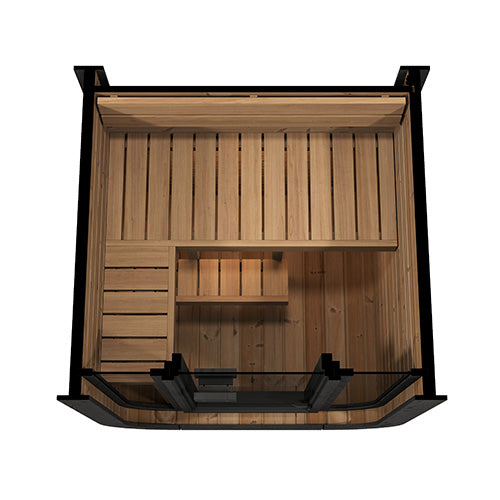 SaunaLife Model CL3G – Cube-Series 2-Person Outdoor Home Sauna Kit with Full Glass Front