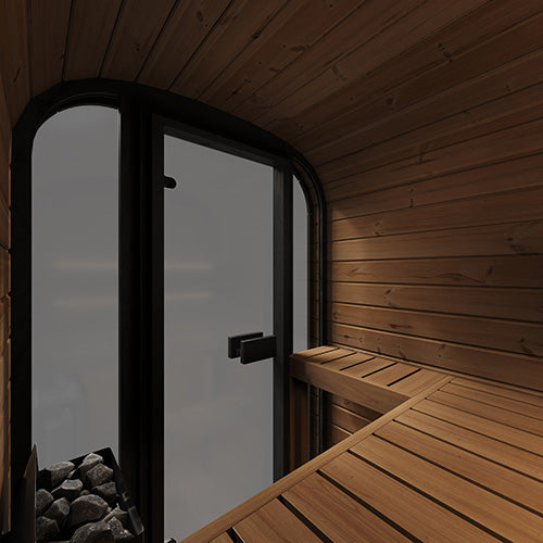 SaunaLife Model CL3G – Cube-Series 2-Person Outdoor Home Sauna Kit with Full Glass Front