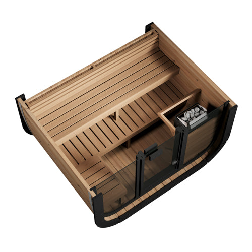 SaunaLife Model CL5G – Cube-Series 4-Person Outdoor Home Sauna Kit