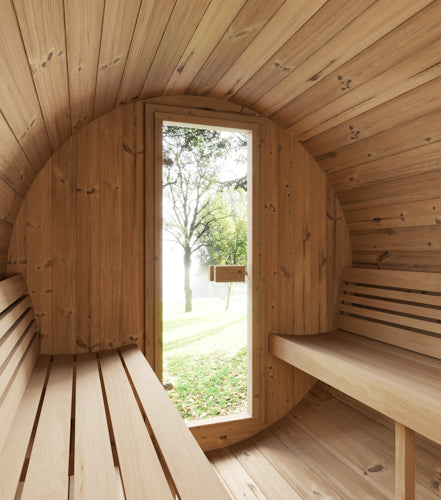 SaunaLife Model E6 – ERGO-Series Outdoor Barrel Sauna