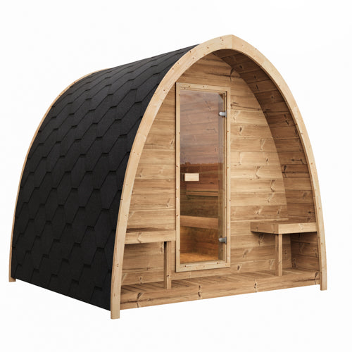 SaunaLife Model G3 – Garden-Series 6-Person Outdoor Home Sauna Kit with Thermo-Spruce & Arched Roof