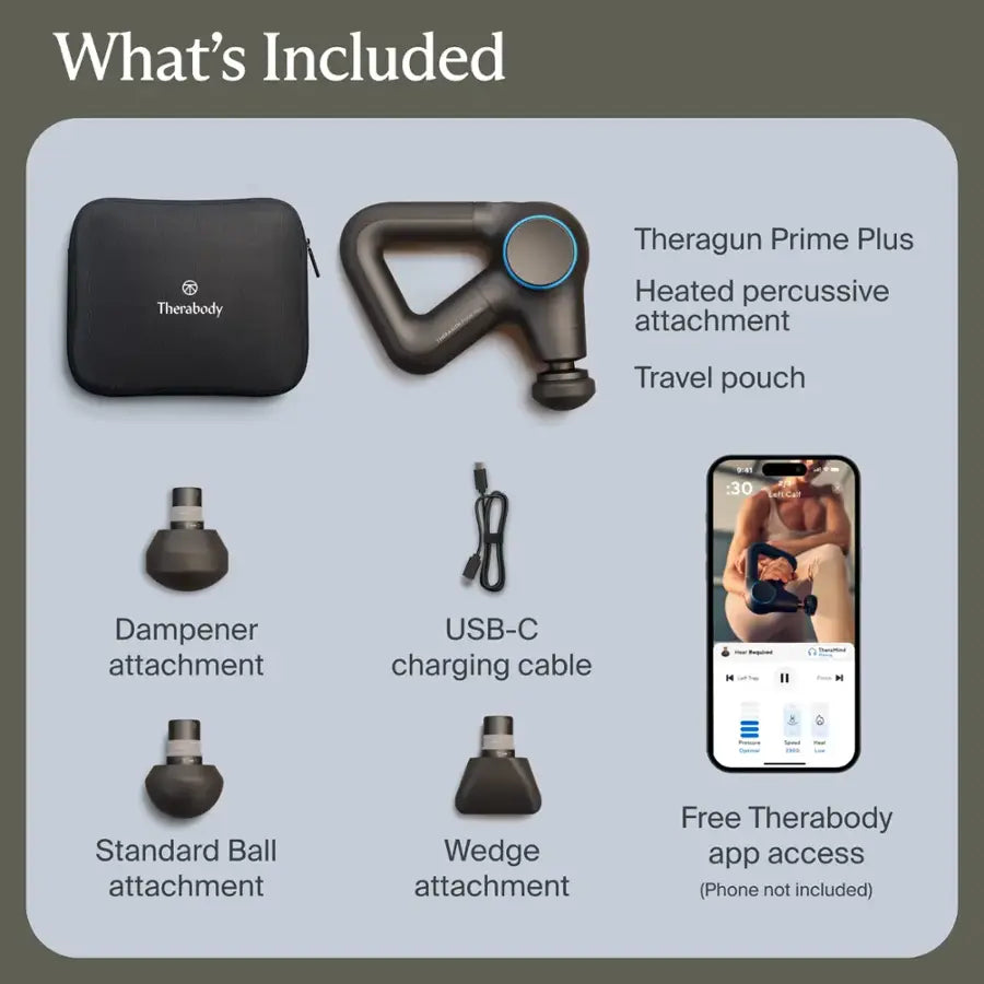 Theragun Prime Plus – Heat & Percussive Therapy Handheld Massage Gun