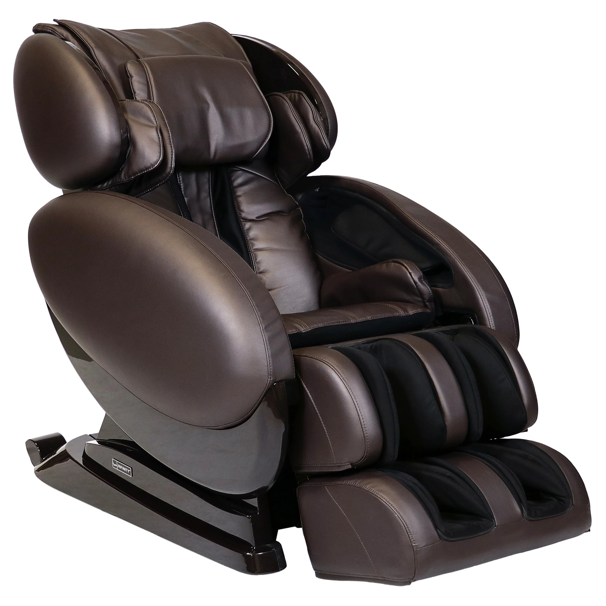 Infinity IT-8500 Plus brown massage chair with zero gravity recline and full body massage system