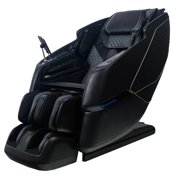 Kyota Kizuna M688 black 4D massage chair left hero view with zero gravity recline