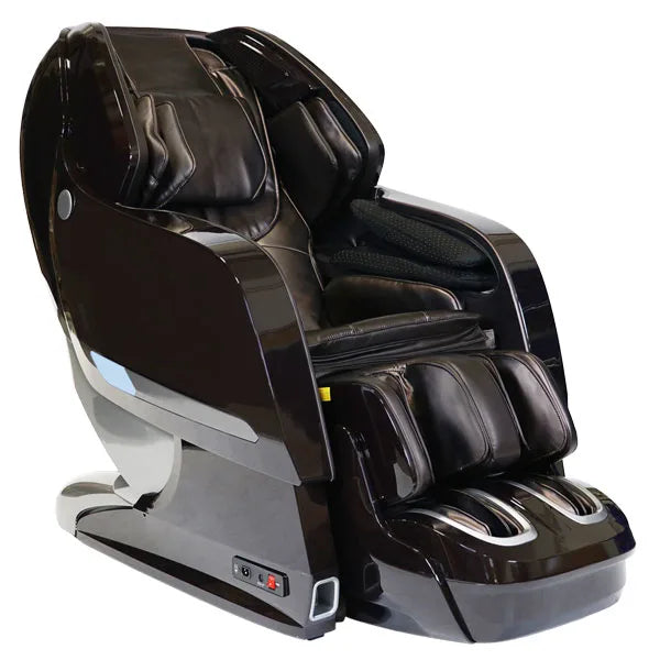 Kyota Yosei M868 4D massage chair in black featuring SL-Track roller system, calf kneading massage, full body air compression, and zero gravity recline