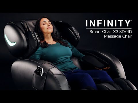 Infinity Smart Chair X3 3D/4D massage chair overview video with inversion therapy, S-Track support, and full-body massage features