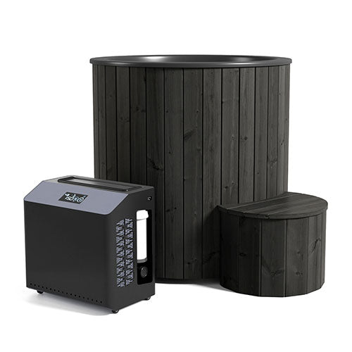 SaunaLife Model S1B Hot & Cold Plunge Tub | Black Thermo-Pine Luxury
