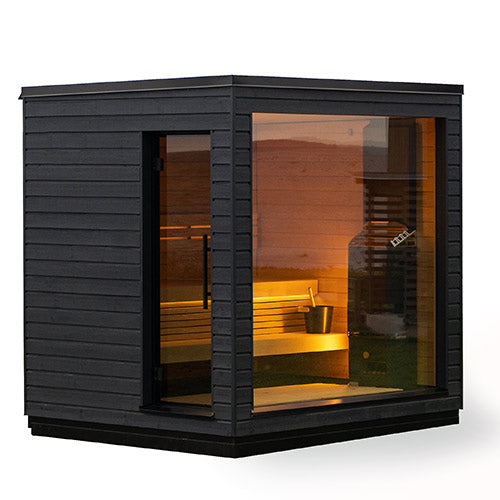 SaunaLife Model G6 – Pre-Assembled Garden-Series Outdoor Sauna, Thermo-Spruce & Alder, Fully Built 5-Person Home Sauna