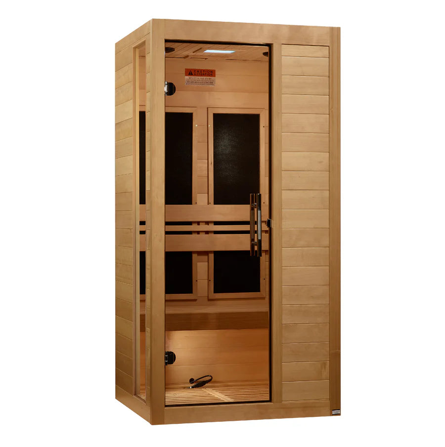 DYN-6115-05 Elite 1–2 Person Ultra-Low-EMF FAR Infrared Sauna | Hemlock