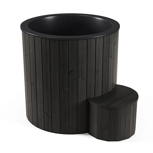 SaunaLife Model S1B Hot & Cold Plunge Tub | Black Thermo-Pine Luxury
