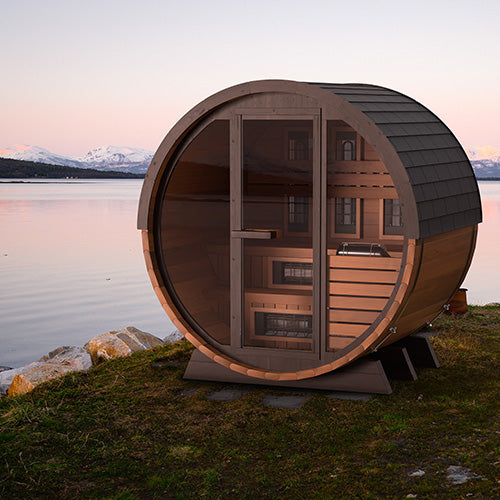 Finnmark FD-6 Cedar Combination Barrel Sauna — Infrared + Traditional 6x6 Outdoor