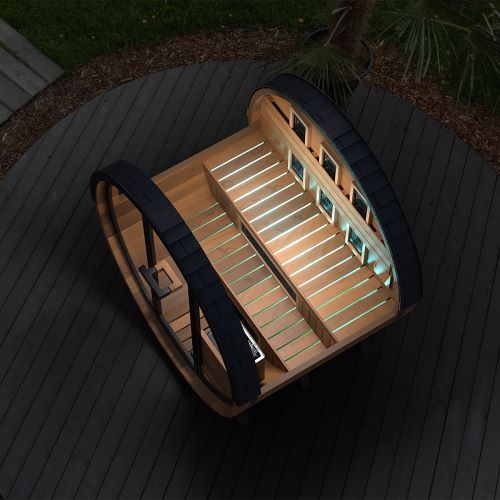 Finnmark FD-6 Cedar Combination Barrel Sauna — Infrared + Traditional 6x6 Outdoor