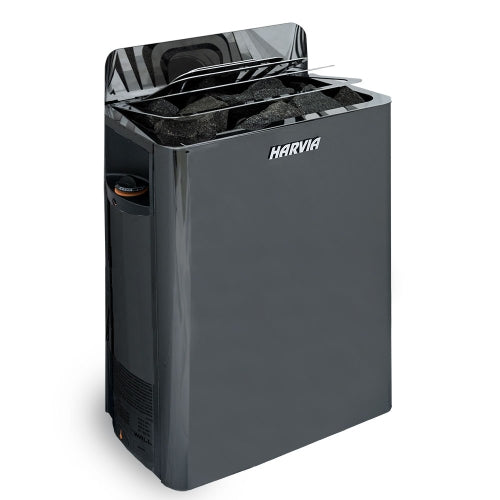 Harvia The Wall SW60 – 6kW Black Steel Electric Sauna Heater with Built-In Controls