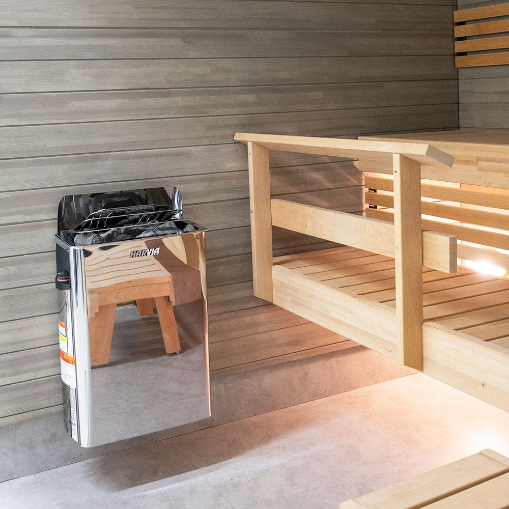 Harvia The Wall SWS60 6 kW Electric Sauna Heater – Stainless Steel Built-In Control for Saunas up to 282 cu ft
