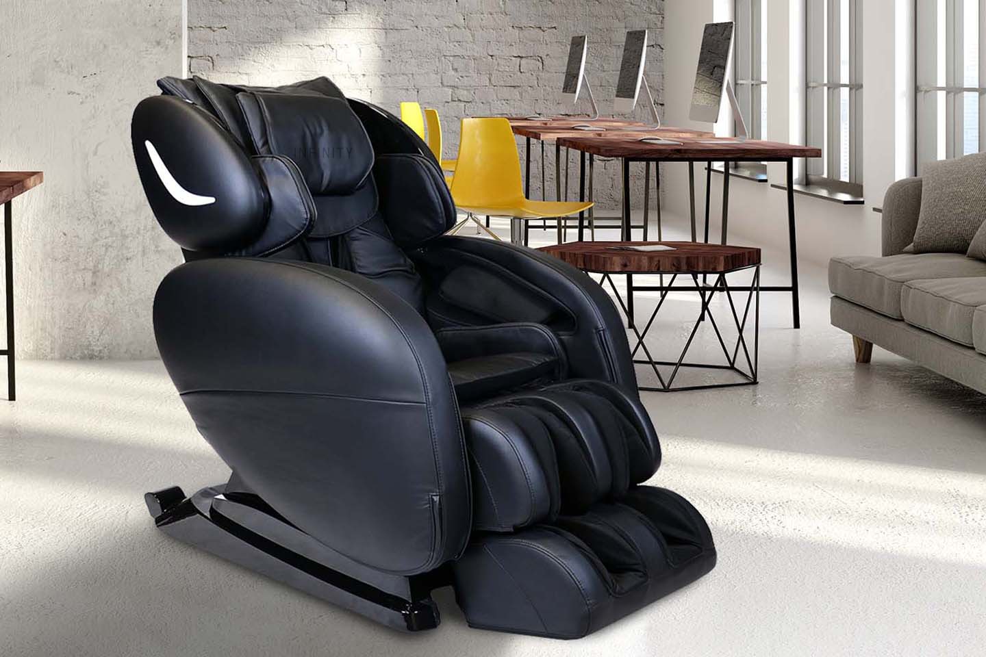 Infinity Smart Chair X3 massage chair with Zero Gravity recline and spinal decompression in a modern workspace