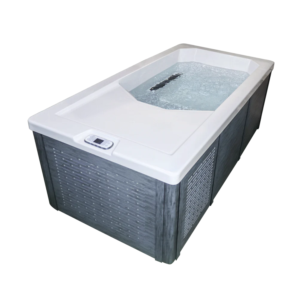 CHILL1000 Cold Plunge front view with white acrylic shell