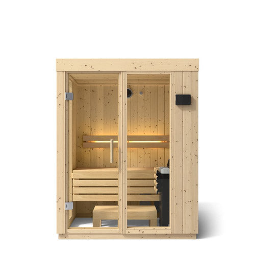 Kohler C1 indoor sauna in Scandinavian Spruce finish
