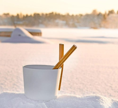 KOLO Sauna Set 3 – 1-Gallon Aluminum Bucket & Ladle with Bamboo Handles