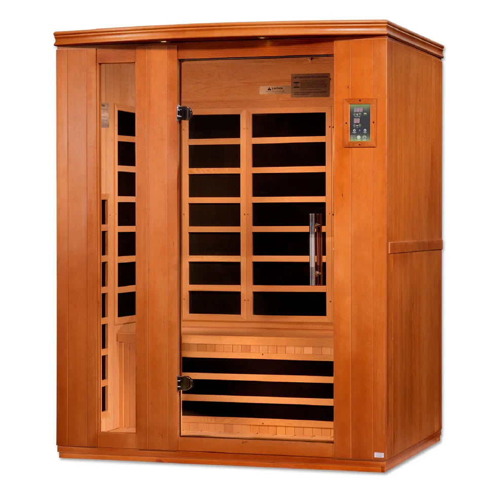 Dynamic Lugano 3-person infrared sauna front glass door