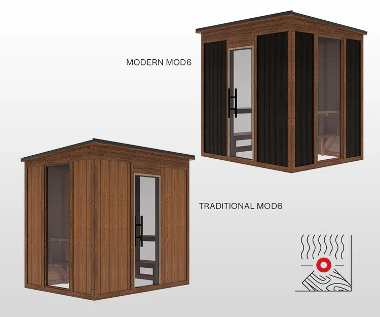 Superior Saunas Thermory Mod6 Modern Athletic 6–8 Person Modular Sauna