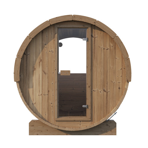 SaunaLife Model E6W – ERGO-Series Outdoor Barrel Sauna with Panoramic Window