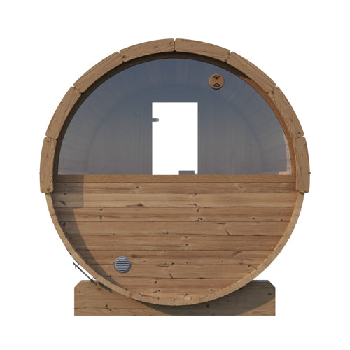 SaunaLife Model E6W – ERGO-Series Outdoor Barrel Sauna with Panoramic Window