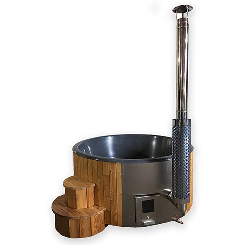 SaunaLife Model S4N – Soak-Series Wood-Burning Hot Tub (Natural Finish, Up to 6 Persons)