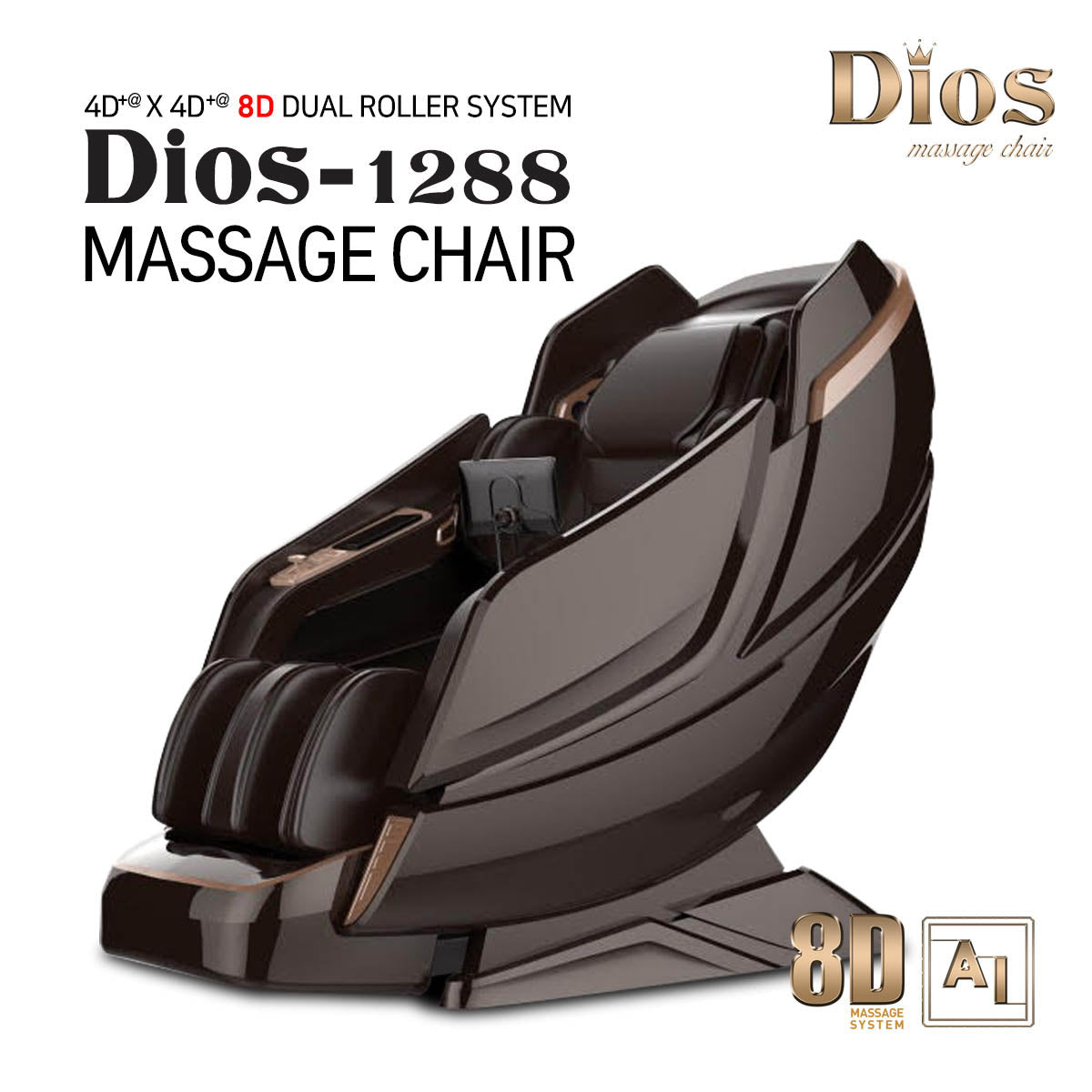 Kahuna Chair DIOS-1288 8D AI Dual Roller(Brown)