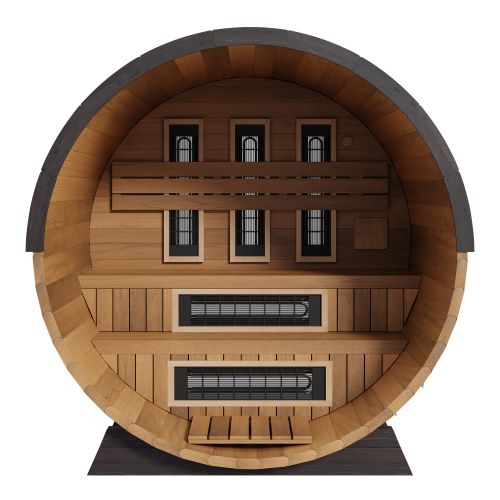 Finnmark FD-6 Cedar Combination Barrel Sauna — Infrared + Traditional 6x6 Outdoor