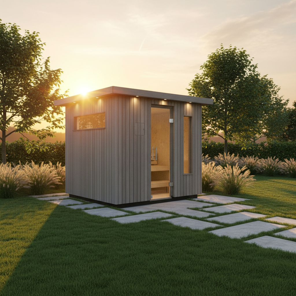 Kohler C2 Outdoor Sauna – Weathered Grey Spruce, Premium Wellness