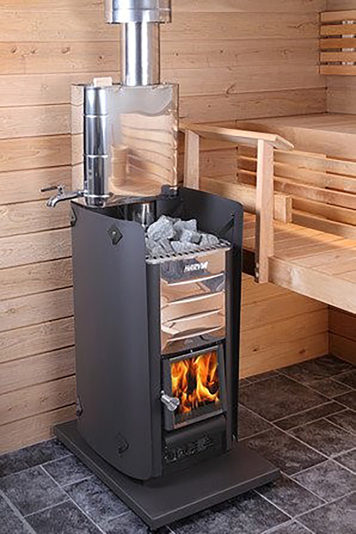 Harvia Pro 20 – 24kW Wood-Burning Sauna Stove with Glass Door for Medium Saunas
