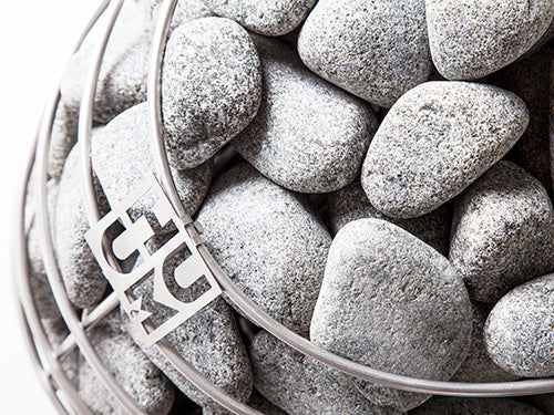 HUUM DROP sauna heater stones close-up for steam