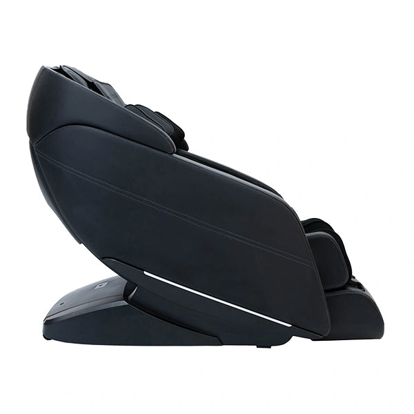 Side view of the Kyota Yugana M780 4D massage chair in black, featuring zero gravity recline, full body air compression, and space-saving modern design