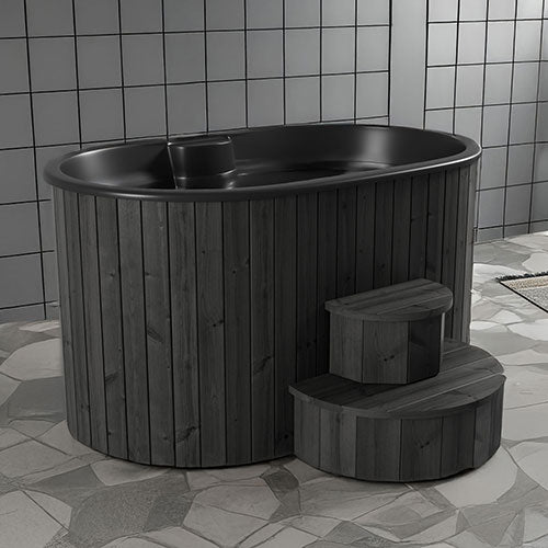 SaunaLife Model S2B – 2-Person Hot & Cold Immersion Tub (Black Finish)
